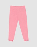 Pointelle-stickade leggings i merinoull/siden för baby Pionrosa