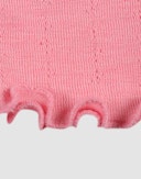 Pointelle-stickade leggings i merinoull/siden för baby Pionrosa