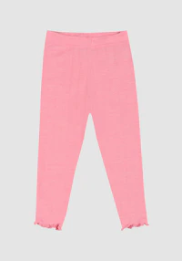 Leggings i merinoull/silke med pointellemønster til baby
