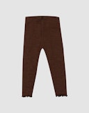 Leggings i merinoull/silke med pointellemønster til baby Mokka