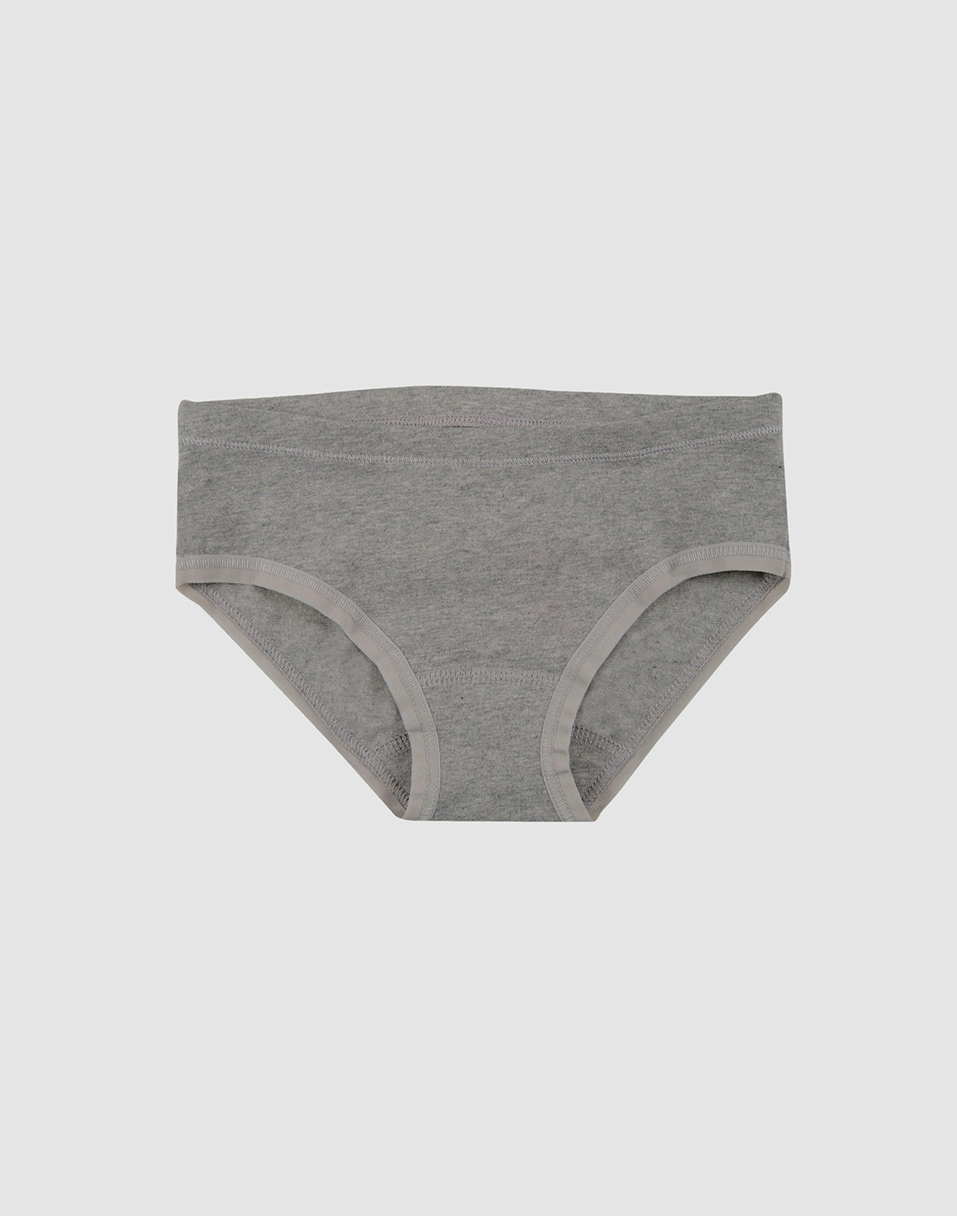 Girls' cotton briefs Light grey melange