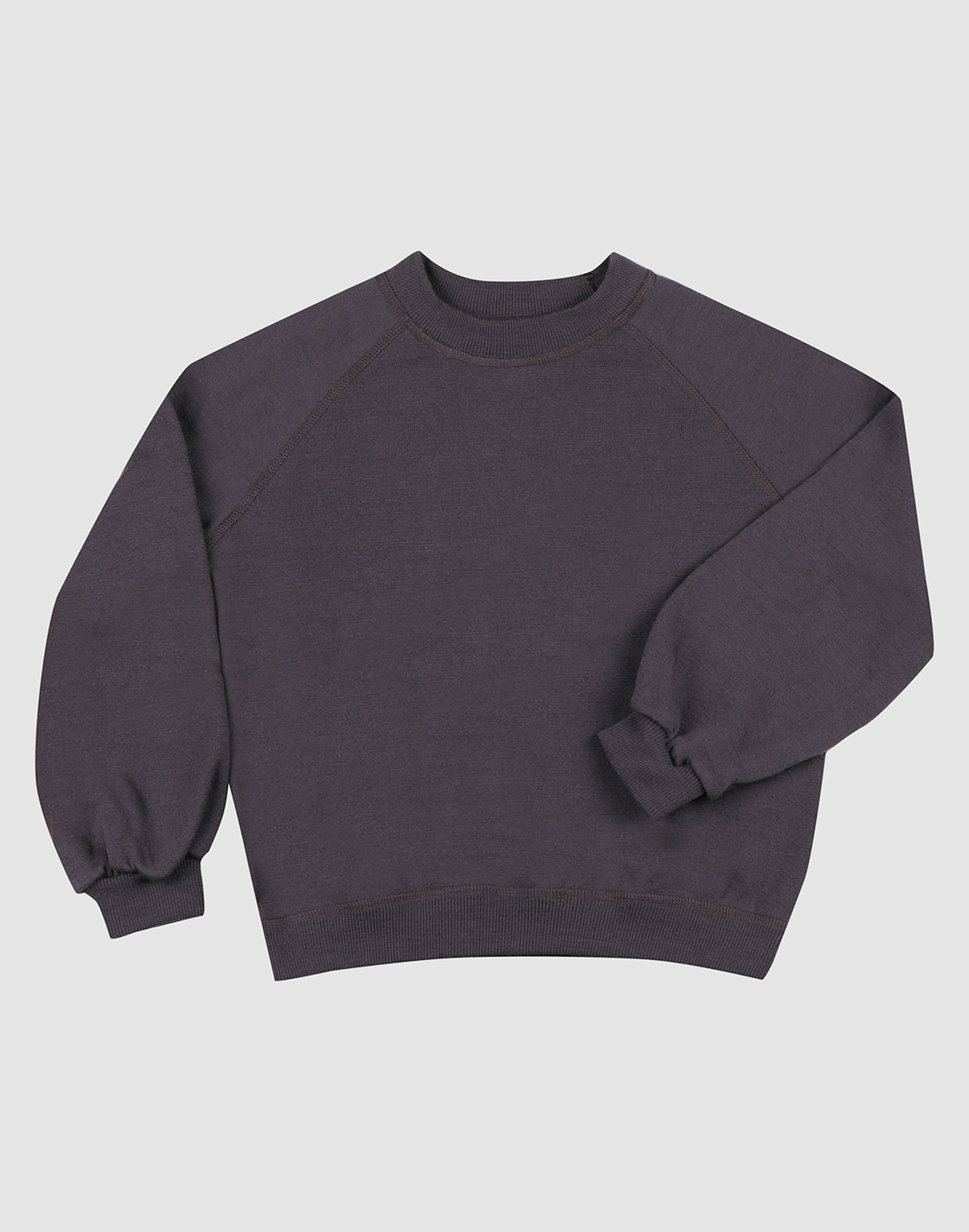 Sweatshirt med vide ermer i merinoullfrotté til barn Aubergine