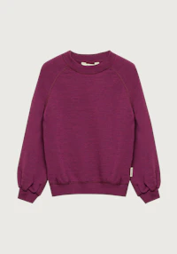 Sweatshirt med vide ermer i merinoullfrotté til barn