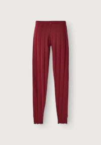 Leggings i merinoull med pointellemønster til barn