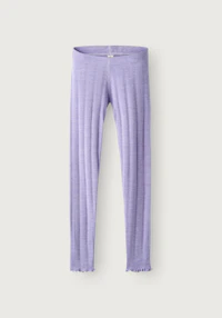 Leggings i merinoull med pointellemønster til barn