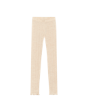 Leggings i merinoull med pointellemønster til barn Perlehvit