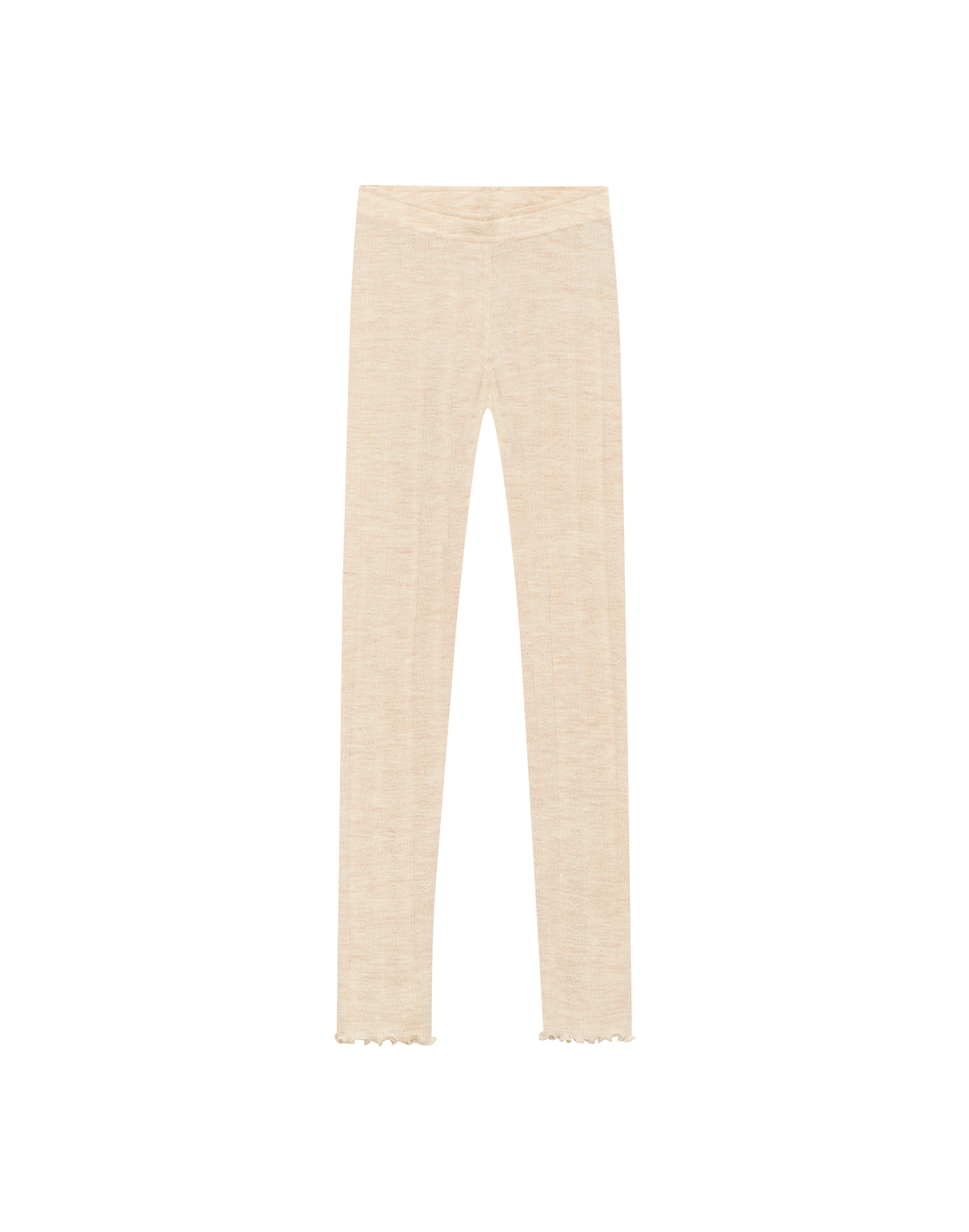 Leggings i merinoull med pointellemønster til barn