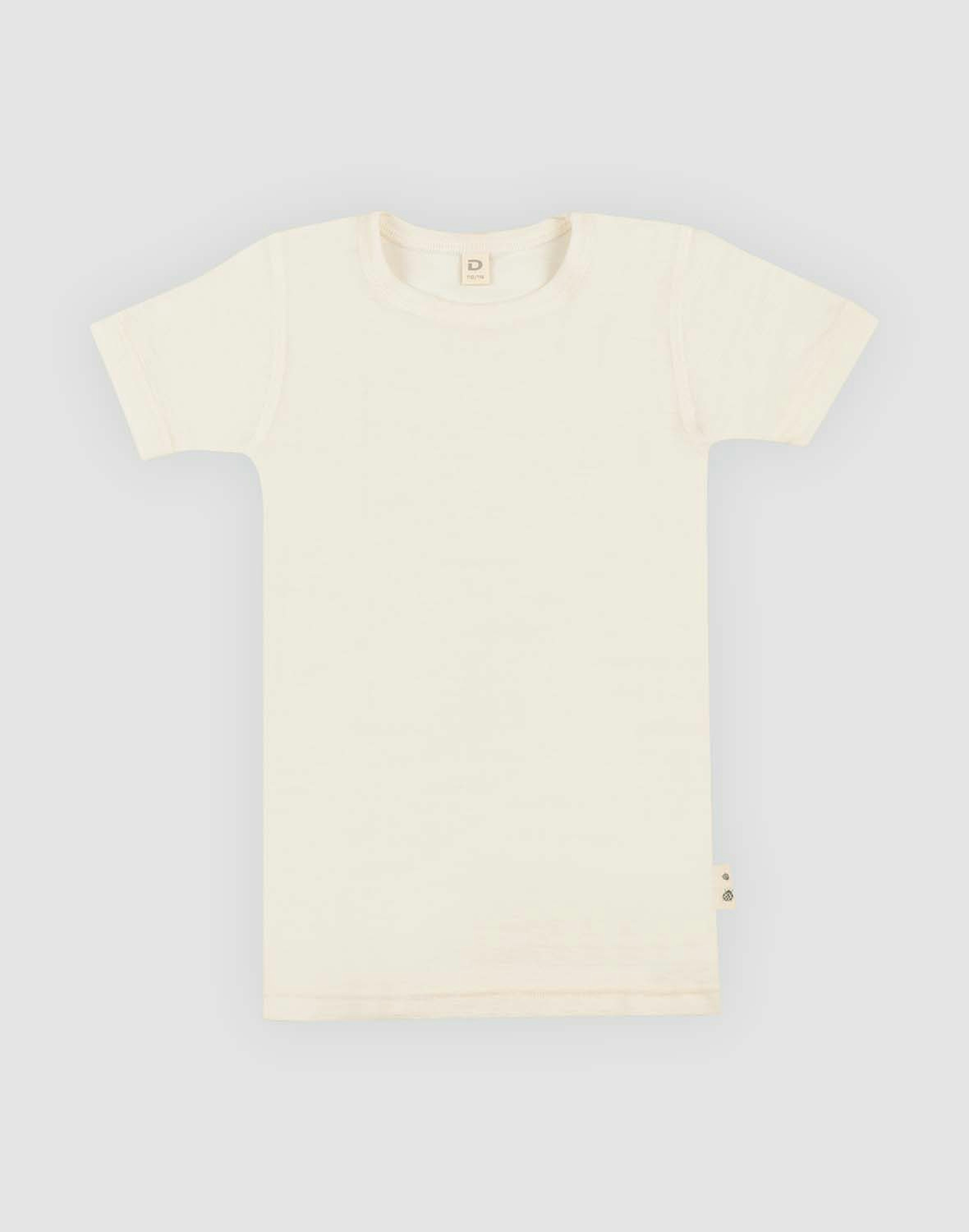 T-shirt i merinould/silke til børn Natur