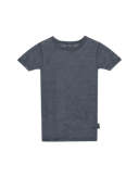 Kinder T-Shirt aus Wolle-Seide Blau meliert