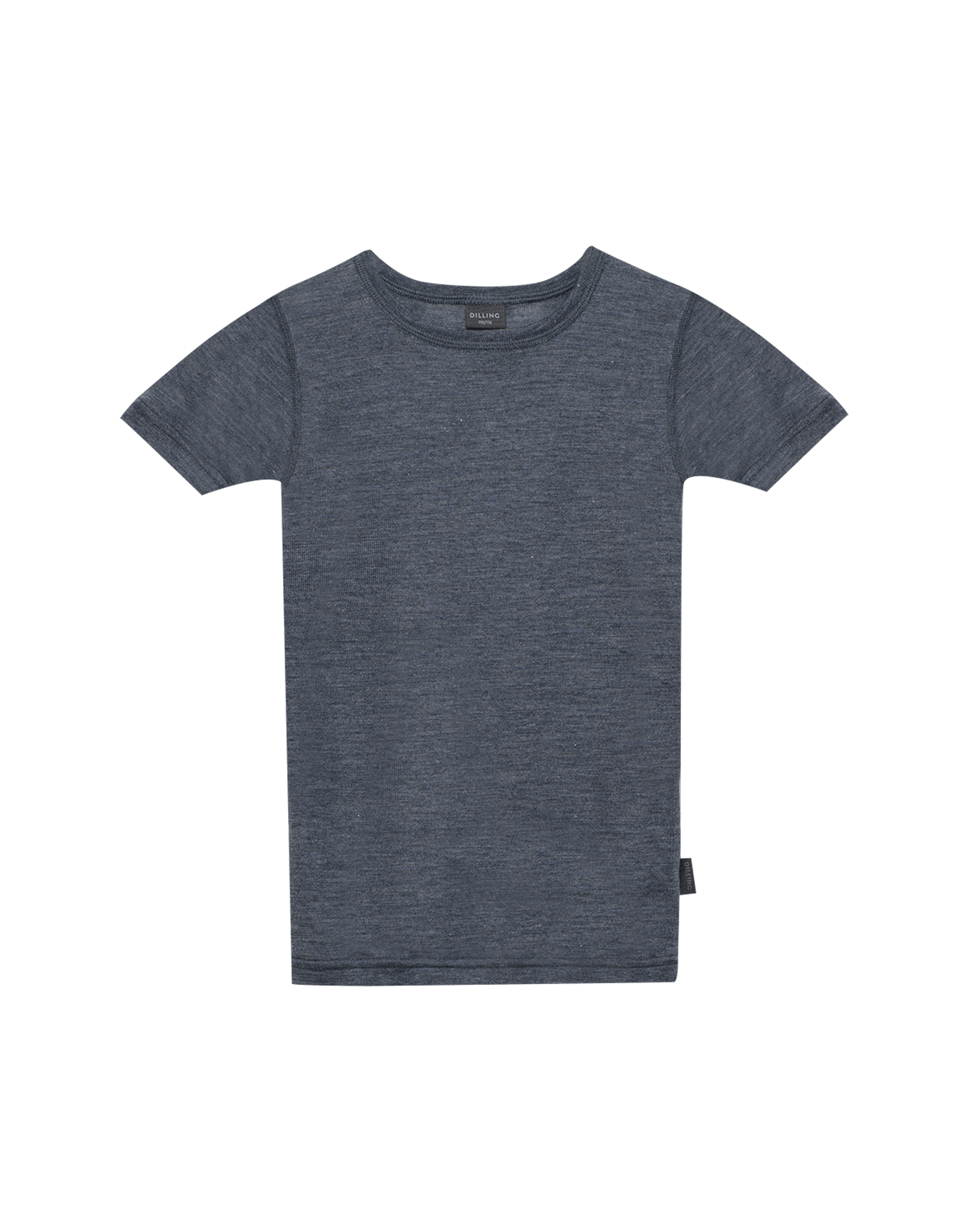 Kinder T-Shirt aus Wolle-Seide Blau meliert