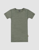 T-shirt i merinould/silke til børn Jadegrøn