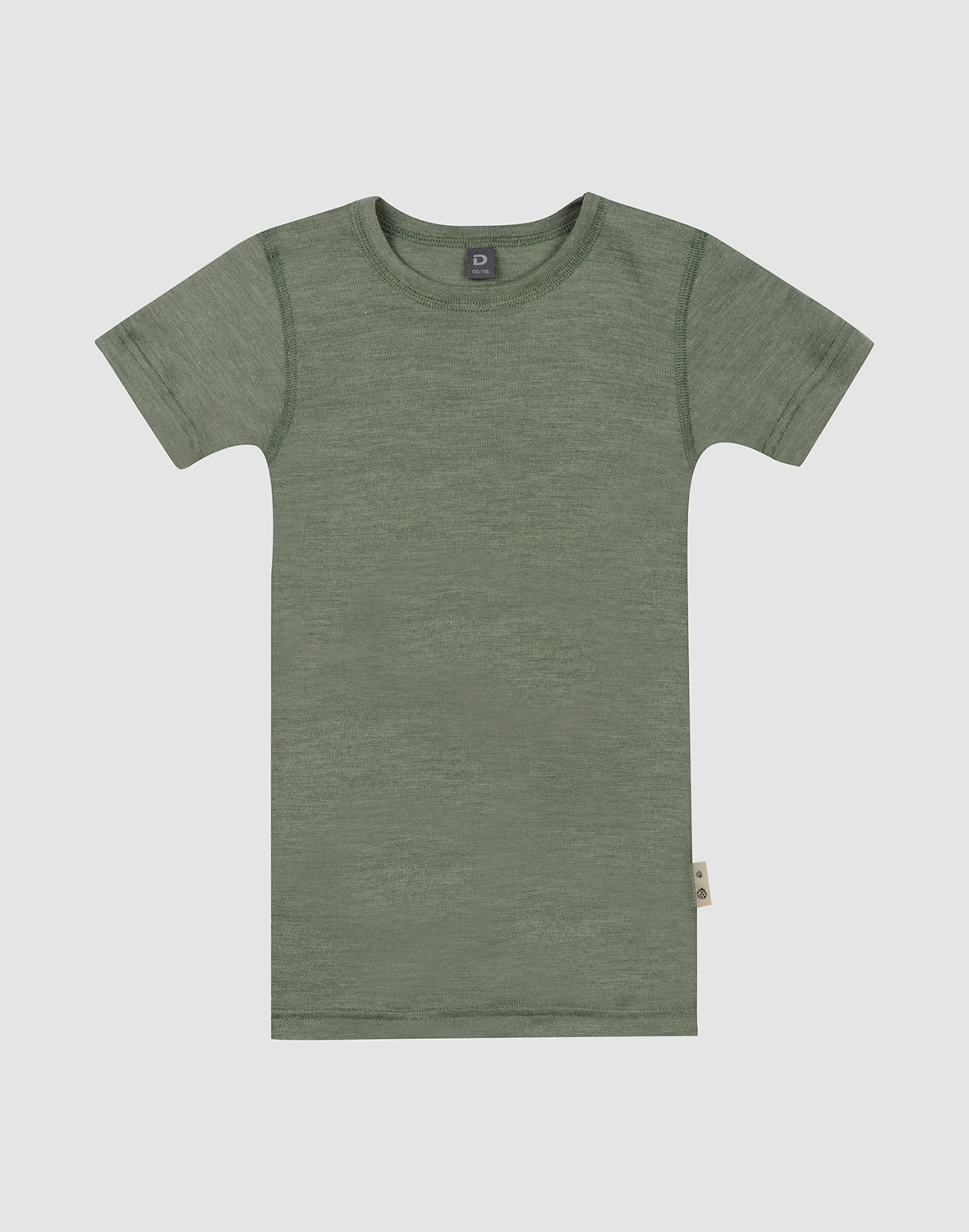 T-shirt i merinould/silke til børn Jadegrøn