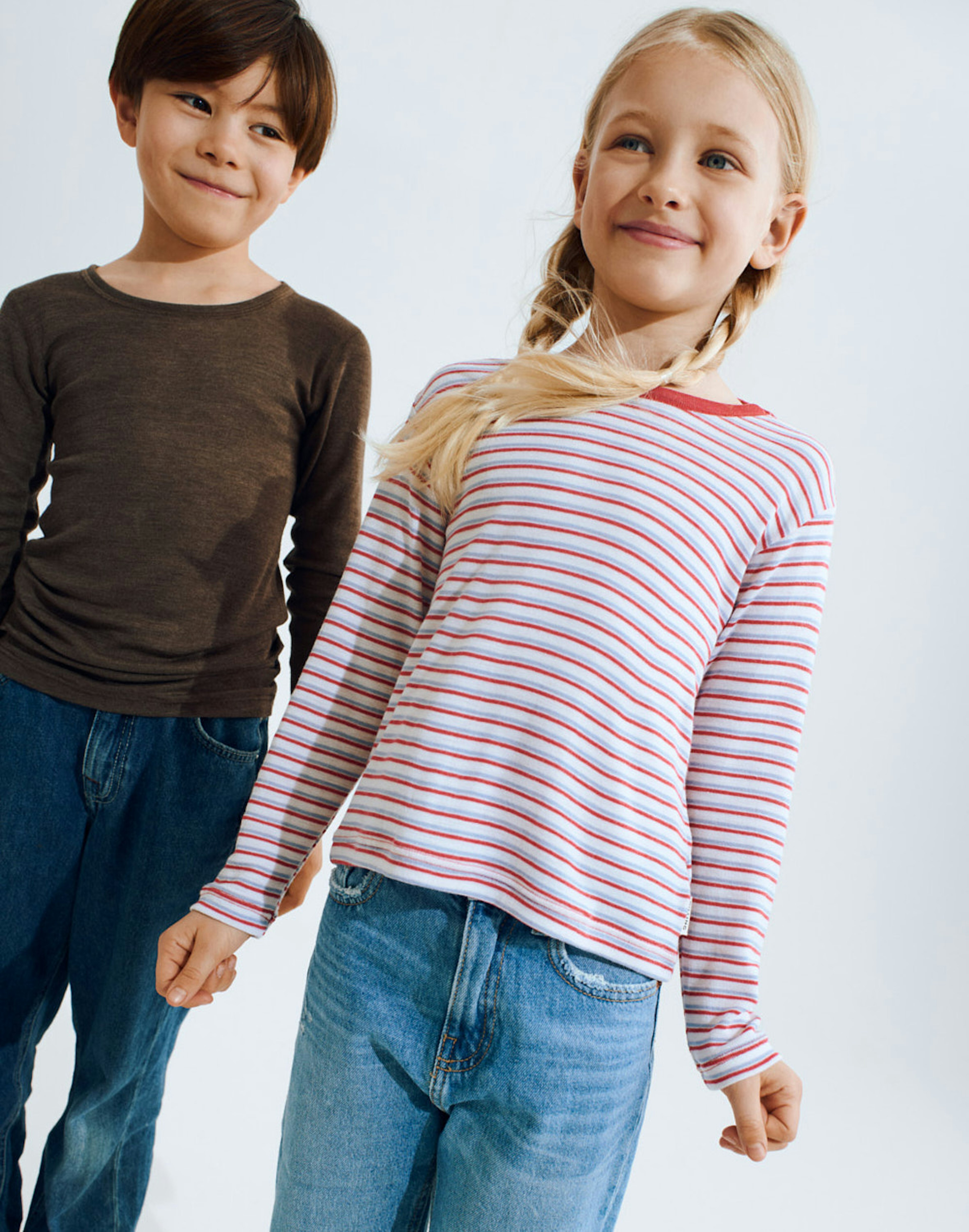 Shirt van merinowol/zijde voor kinderen