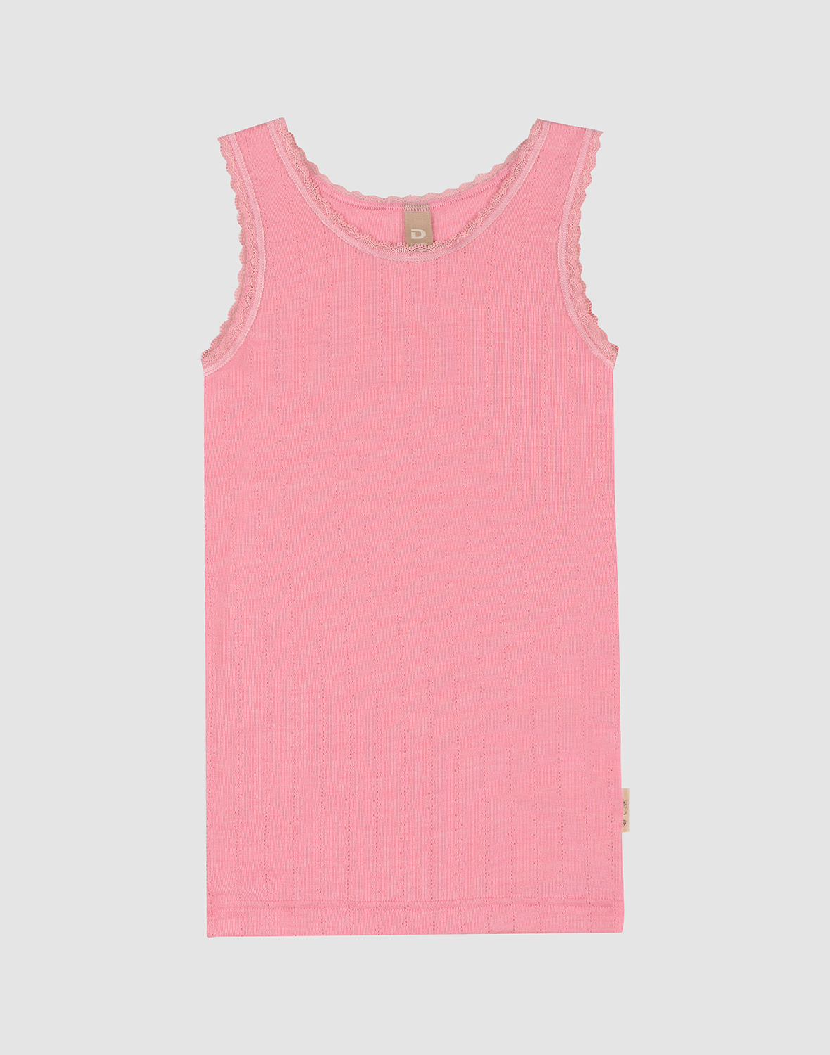 Tanktopp med hullmønster i merinoull/silke til barn