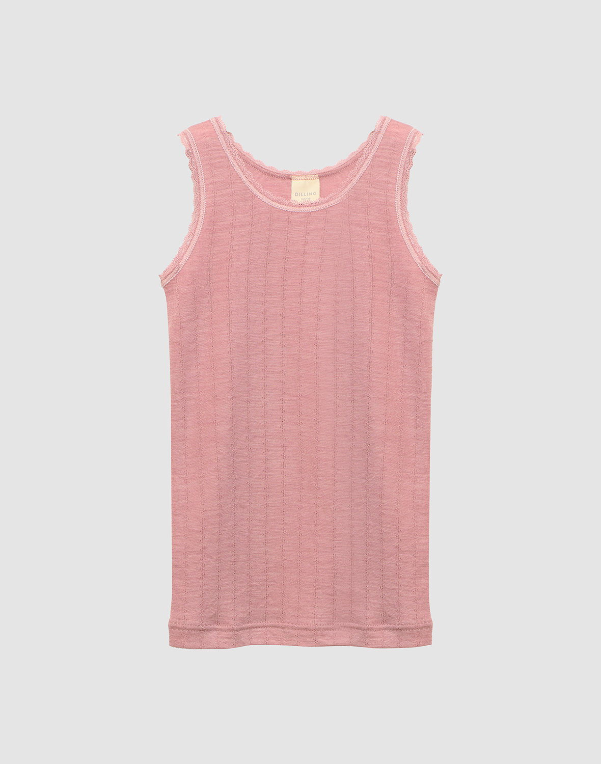Tanktopp med hullmønster i merinoull/silke til barn