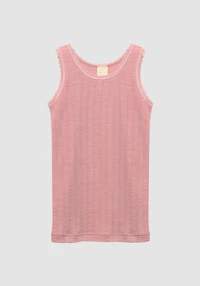 Tanktopp med hullmønster i merinoull/silke til barn