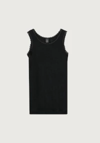 Tanktopp med hullmønster i merinoull/silke til barn