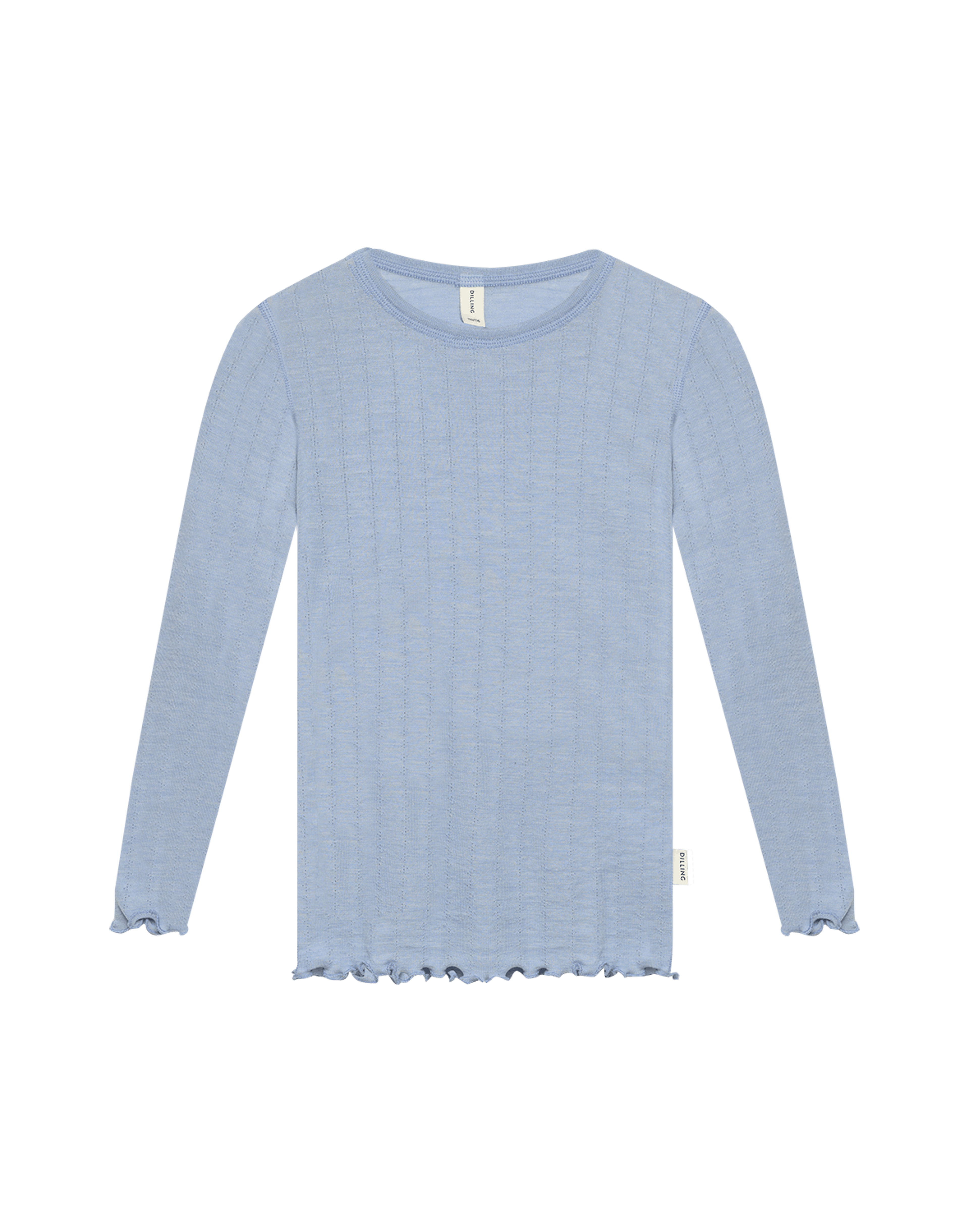 LONG-SLEEVED SLIM FIT PINK T-SHIRT IN RIBBED POINTELLE, CHILD