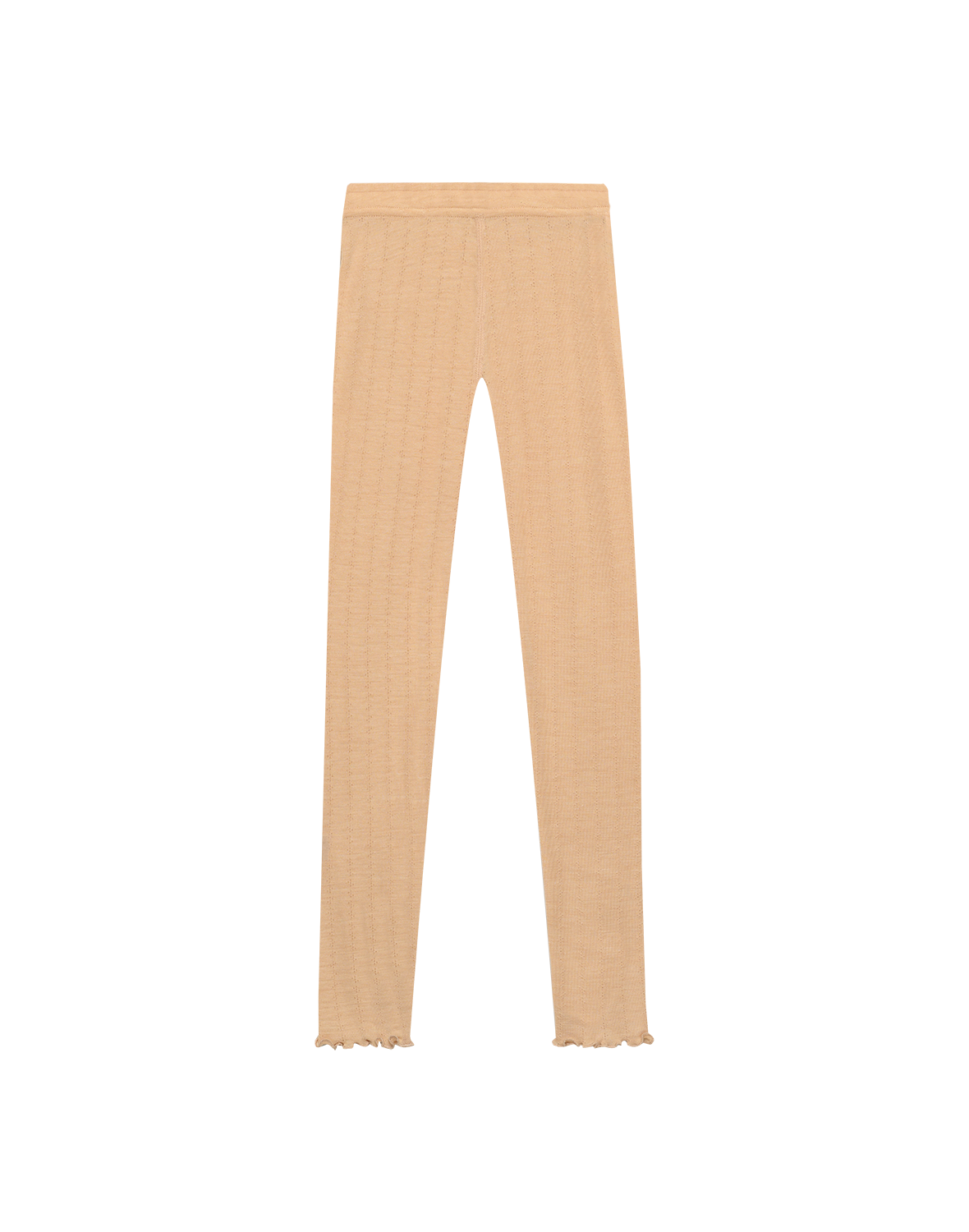 Leggings i merinoull/silke med pointellemønster til barn
