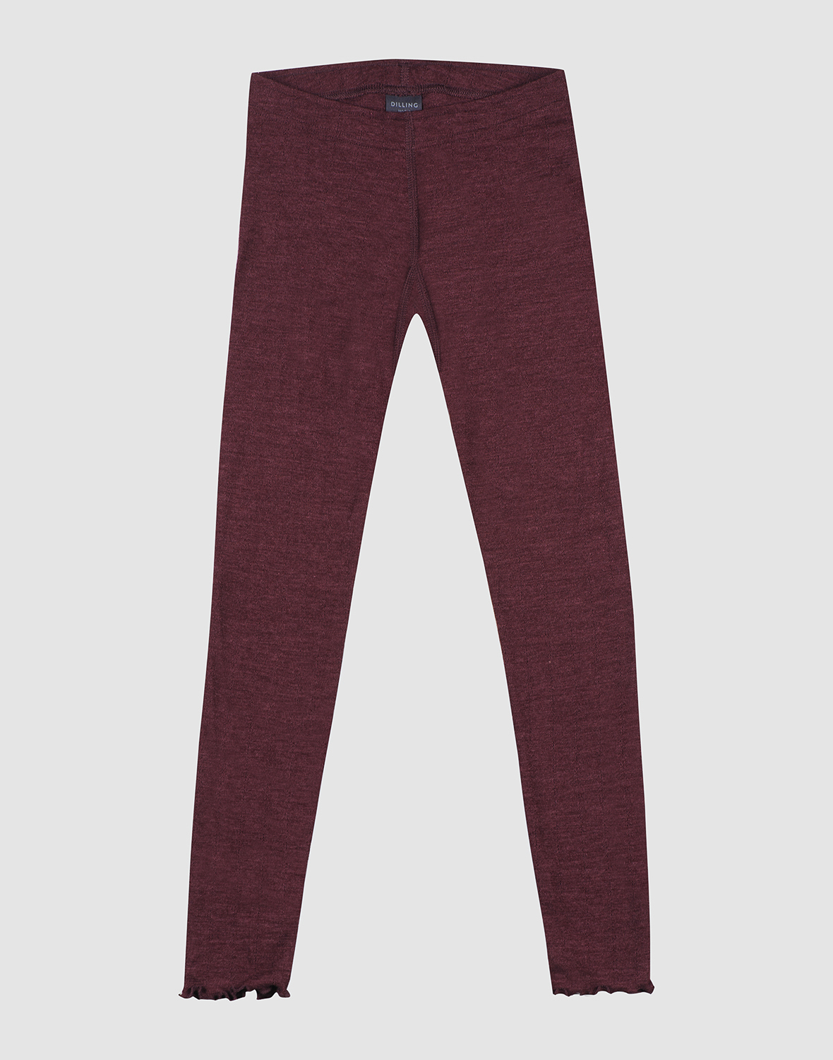 Leggings i merinoull/silke med pointellemønster til barn