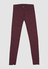 Leggings i merinoull/silke med pointellemønster til barn