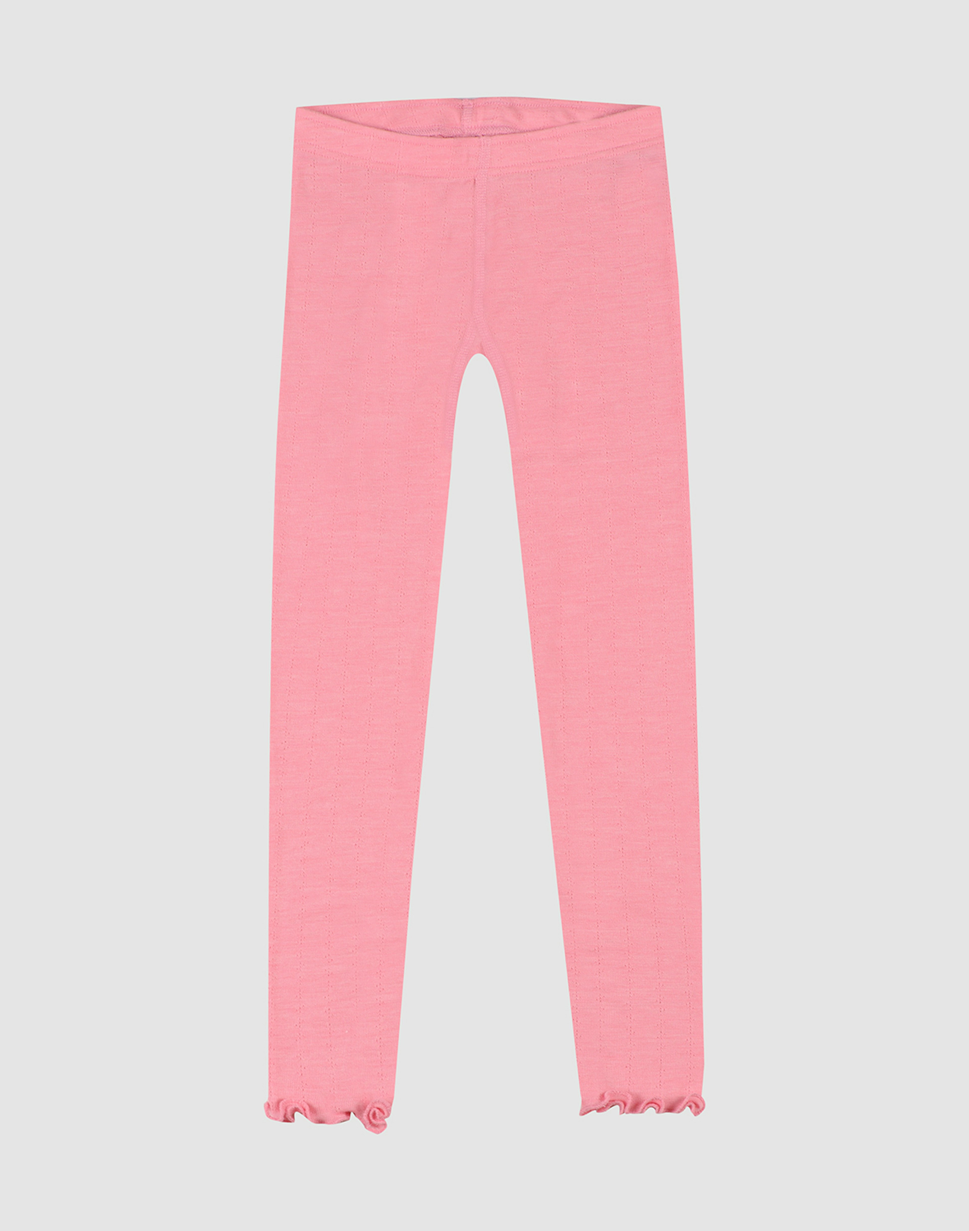 Children's merino wool/silk pointelle leggings  Peonies pink