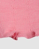 Children's merino wool/silk pointelle leggings  Peonies pink