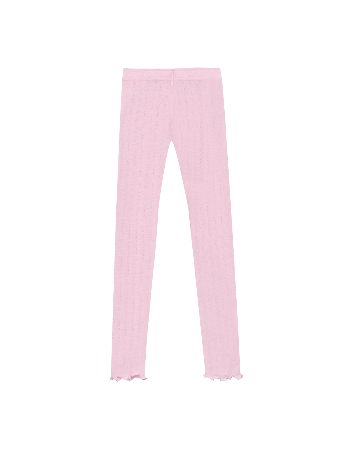 Leggings i merinoull/silke med pointellemønster til barn