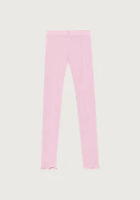 Leggings i merinoull/silke med pointellemønster til barn