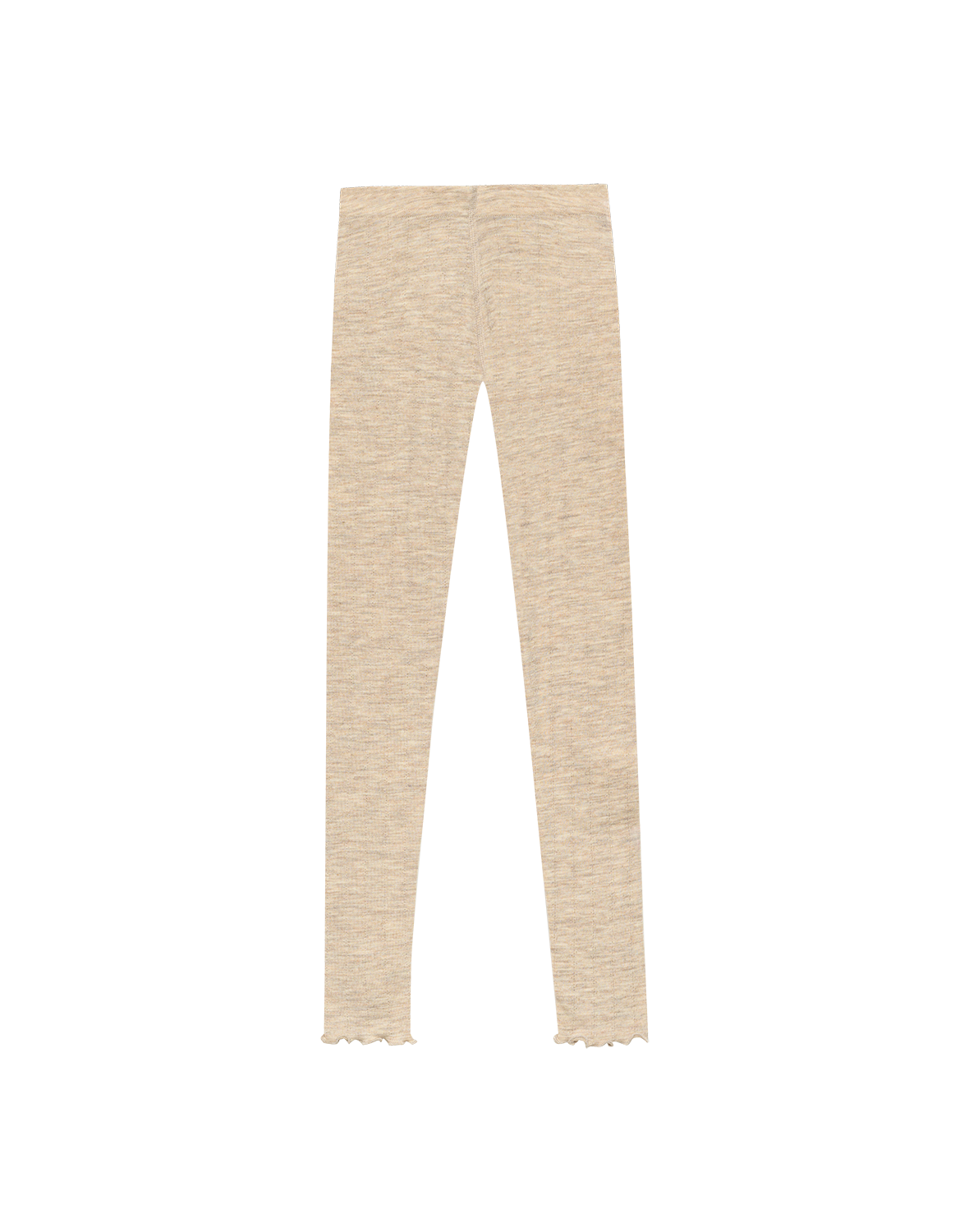 Leggings i merinoull/silke med pointellemønster til barn