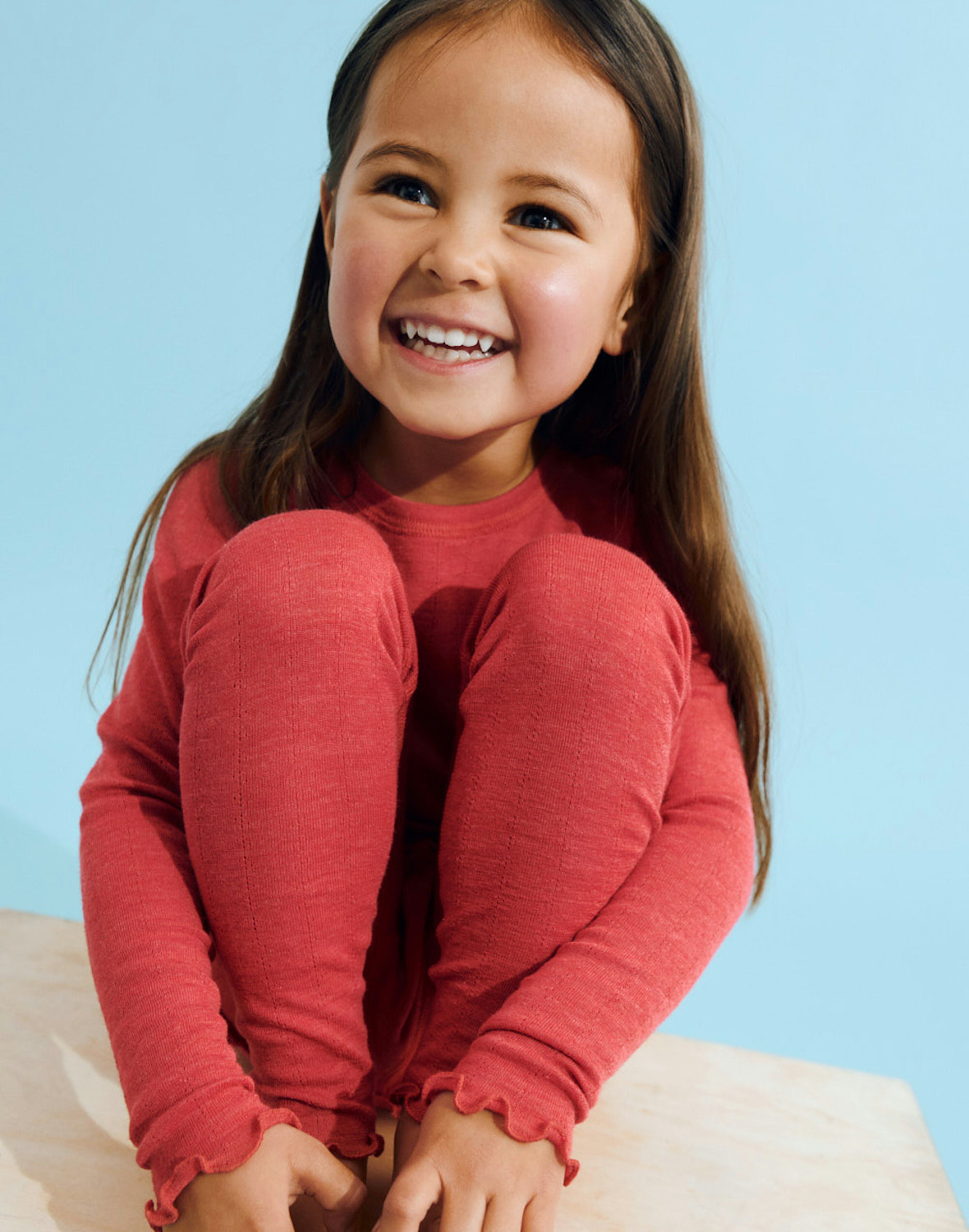 Pointelle legging van merinowol/zijde voor kinderen