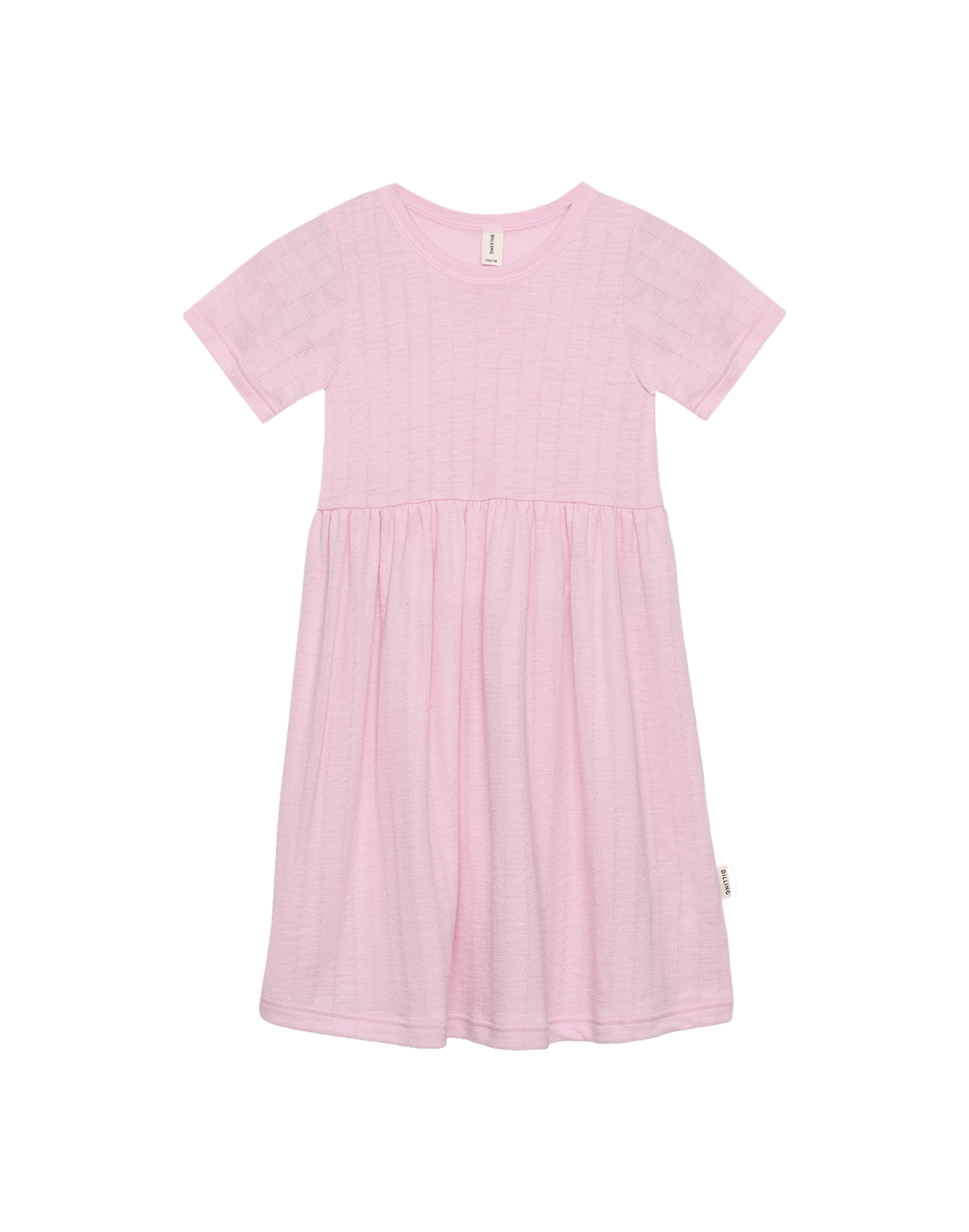 Pointelle T-shirtjurk van merinowol/zijde voor kinderen