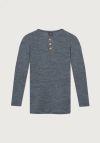 Langermet topp med knapper i merinoull til barn
