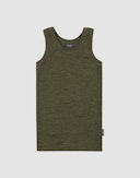 Children's merino wool tank top Dark green melange