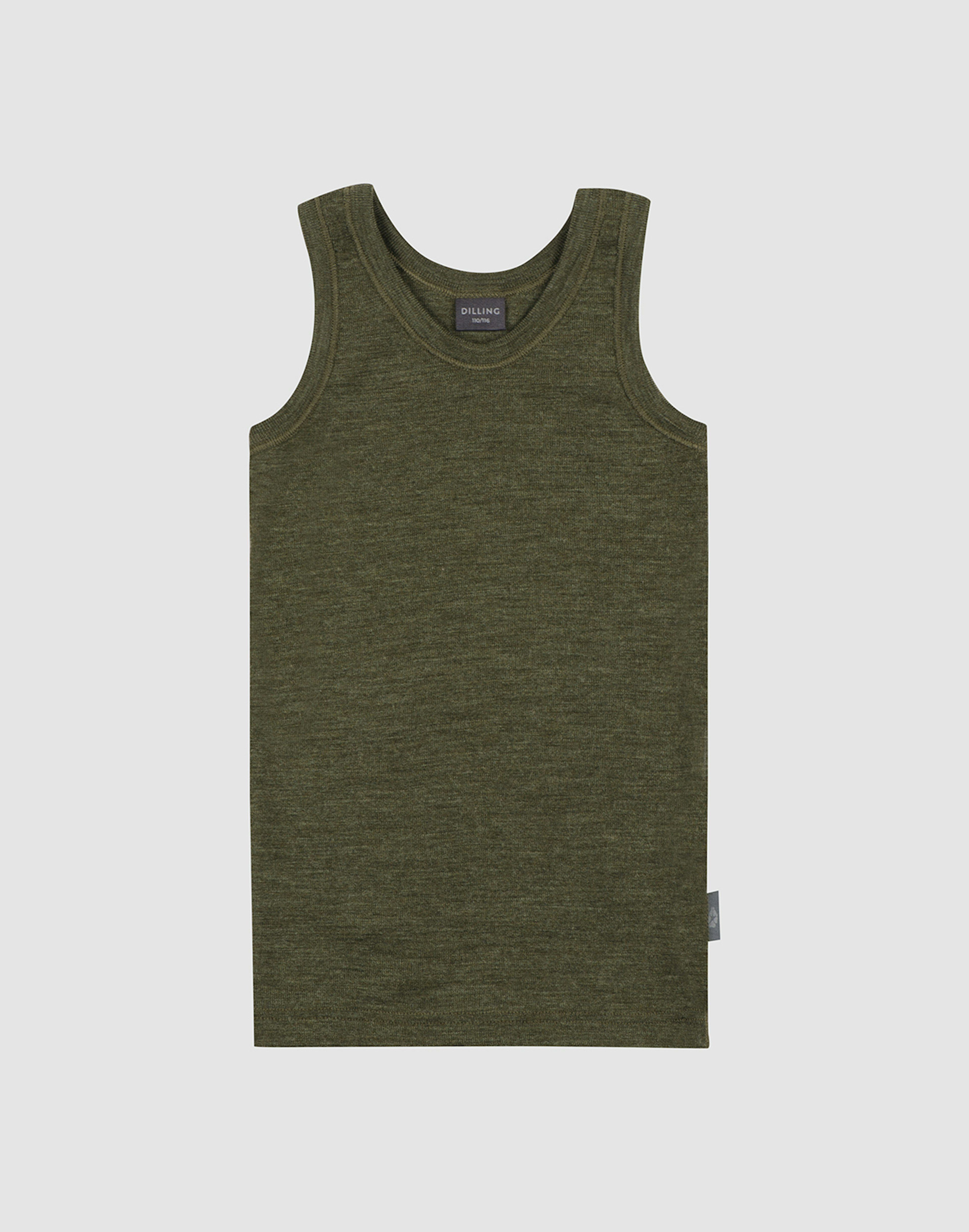Children's merino wool tank top Dark green melange