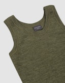 Children's merino wool tank top Dark green melange