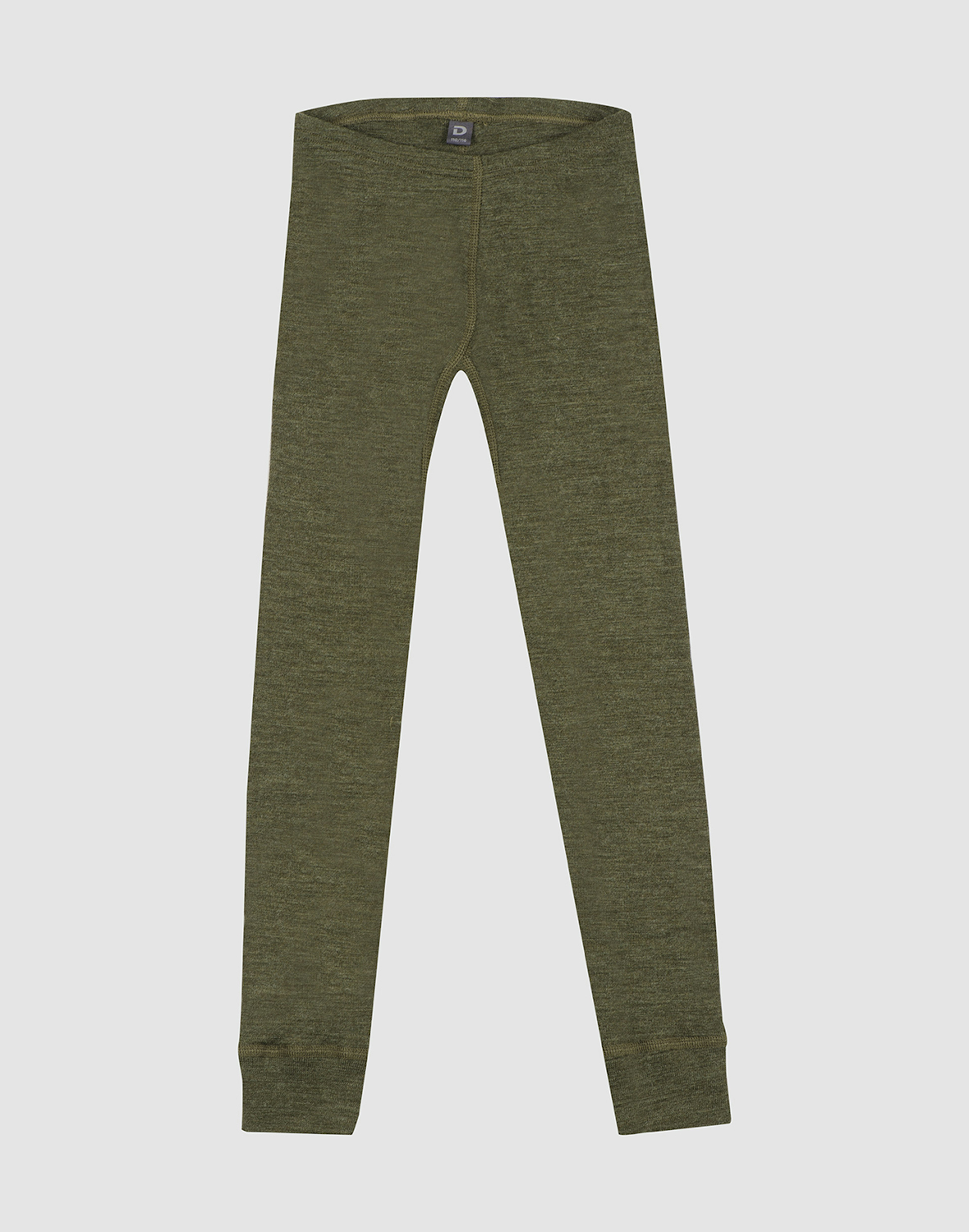 Leggings i merinould til børn Mørkegrønmelange