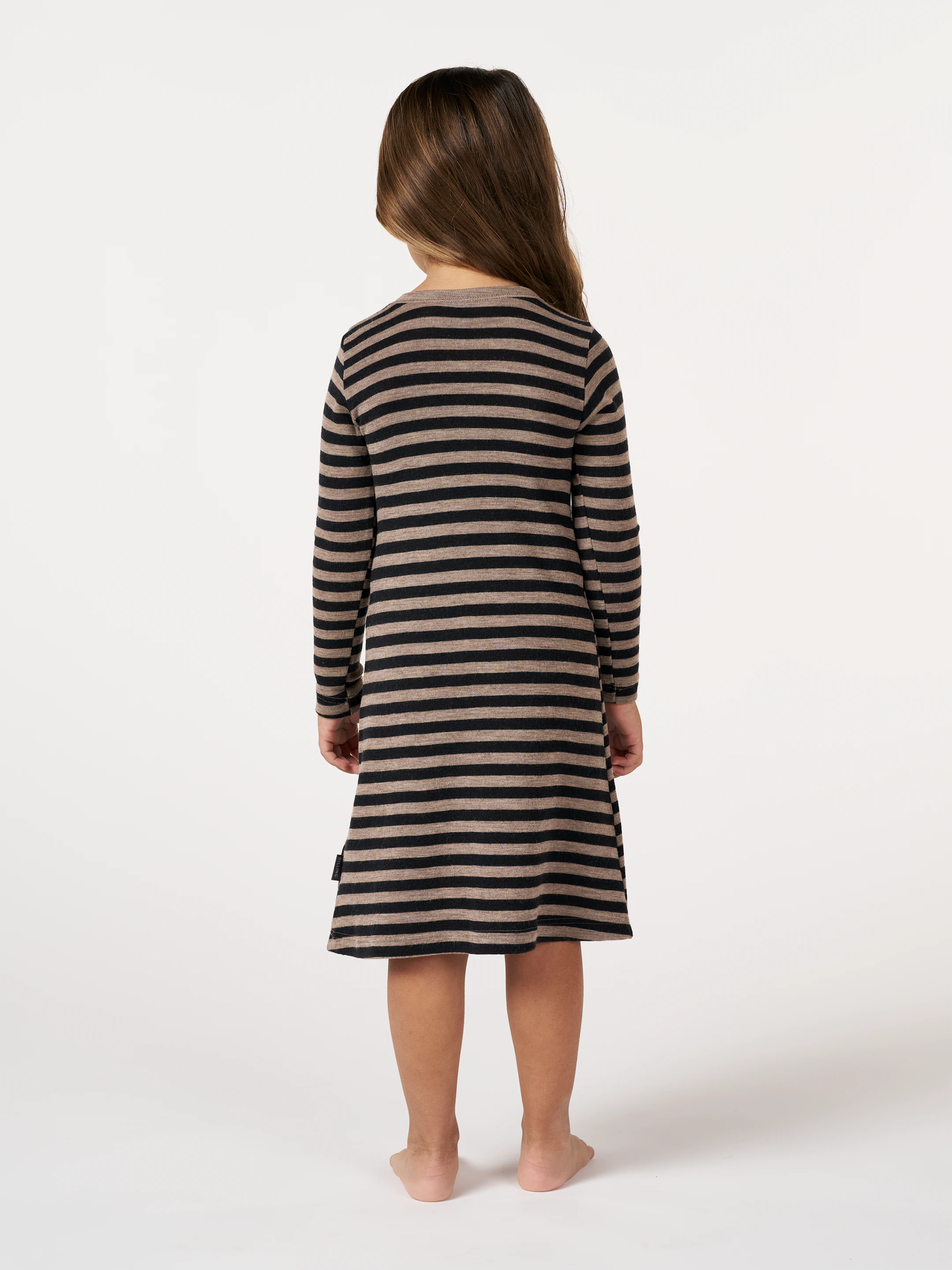 merino wool dress long sleeve Caroline Ribbed Twirl Dress