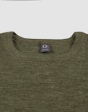 Children's merino wool long sleeve top Dark green melange