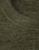 Children's merino wool long sleeve top Dark green melange