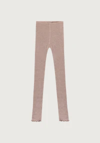 Leggings med rysjekant i merinoull til barn