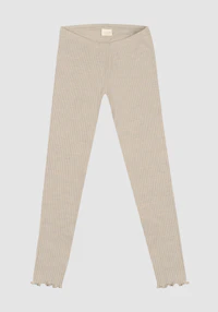Leggings med rysjekant i merinoull til barn