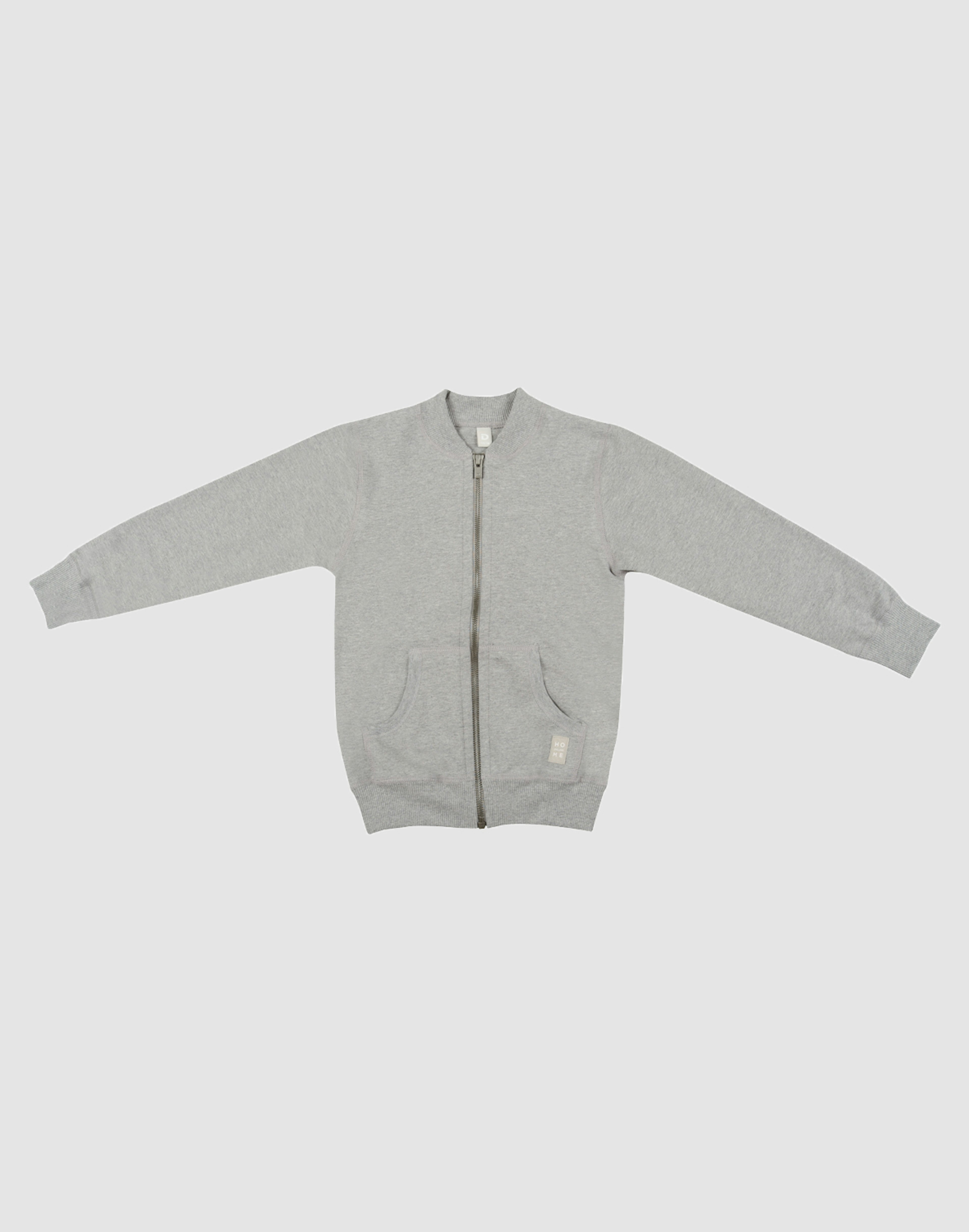 Sweatshirt med lynlås bomuld til børn Lys gråmelange