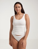 String met hoge taille van katoen voor dames Wit