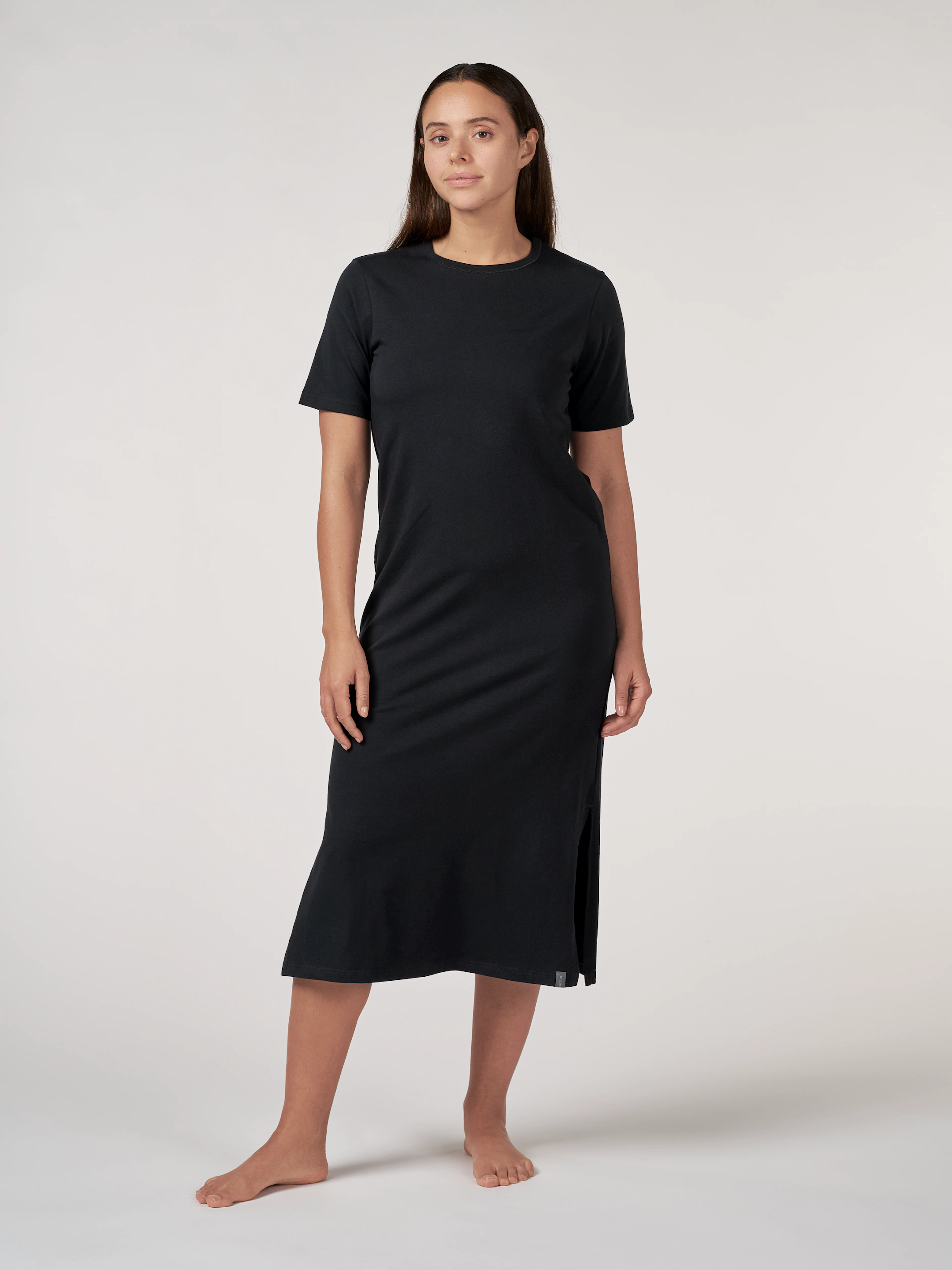 blue dress for baby girl Color Block Tee Dress Black – EIGHT TEES main image 0