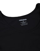 Dam-T-shirt med långa ärmar Ekologisk bomull/elastan Svart