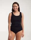 Tanktopp i merinoull til dame Svart
