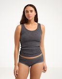 Women's merino wool midi briefs Dark grey melange