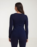 Shirt van merinowol voor dames Donker marineblauw