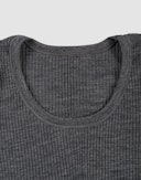 Women's merino wool long sleeve top Dark grey melange